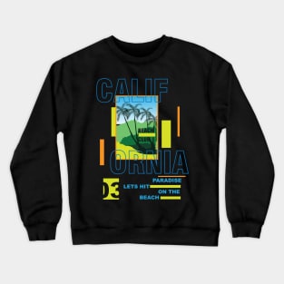 California Beach Club Typography Summer Tropical Paradise Crewneck Sweatshirt